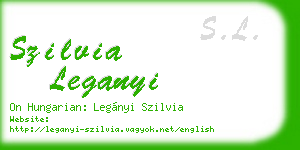 szilvia leganyi business card